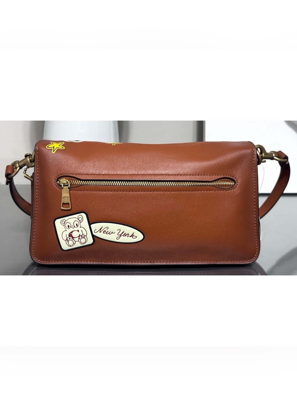 COACH | Brain Dead Soft Tabby Shoulder Bag 26 With Patches, AMBER BROWN - Picture 4 of 12